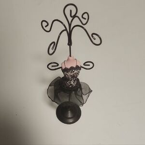 Elegant Black and Pink Jewelry Holder